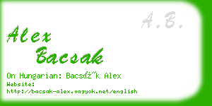 alex bacsak business card